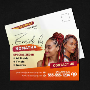 Modern Braiding Salon Flätstylist Frisörstylist Vykort