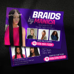 Modern Braiding Salon Hair Extensions Braids Wigs Flygblad<br><div class="desc">Befordra dina brading- och wig-tjänster med den här mallen för snyggt och professionell! Visa din expertis i lådebromsar, knockfria bromsar, skapar och mycket mer på framsidan. Baksidan har en fetstilt design och gott om utrymme för kontaktinformation och märkning. Anpassa enkelt text och foton. ****OBS! Du kan uppnå optimala resultat genom...</div>