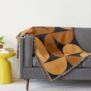 Modern bränd Clay och Mocha i mitten av århundrade Filt