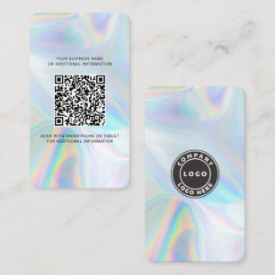 Modern Brand Logotyp QR-kod Holografisk Anpassning Visitkort