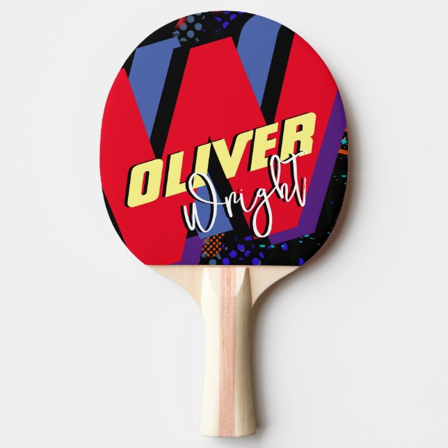 Modern Brand Namn Colorful Monogram Pingisracket (Framsidan)