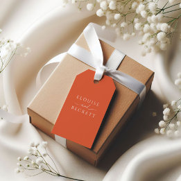 Modern bränd Orange, bröllopsförmån Märkre Presentetikett