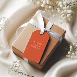 Modern bränd Orange, bröllopsförmån Märkre Presentetikett
