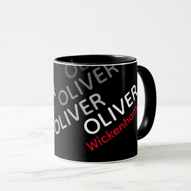 Modern Branded Black Mugg med Namn (Framsida höger)