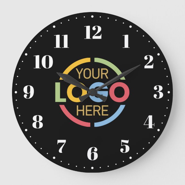 Modern Branded Company Business Logo Promotional Stor Klocka (Framsida)