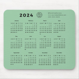 Modern Branded Mint Grönt 2024 Calendar Promo Logo Musmatta