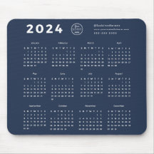Modern Branded Navy Blue 2024 Calendar Promo Logot