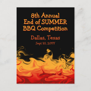 Modern brandflamma, BBQ-kook av konkurrens Vykort