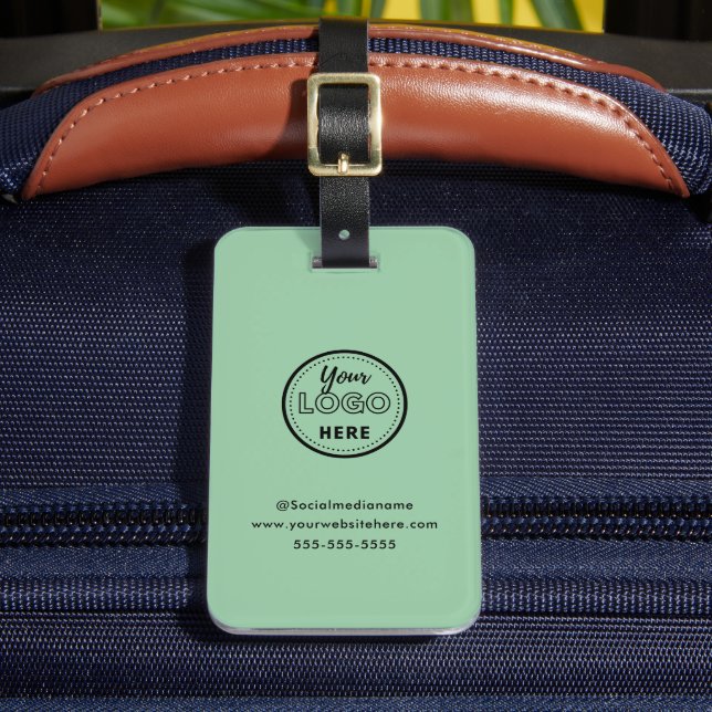 Modern Branding Minimalist Mint Grönt Promo-Logoty Bagagebricka (Framsida Insitu 2)