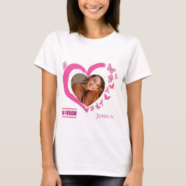 Modern Breast Cancer Warrior Photo Namn T Shirt