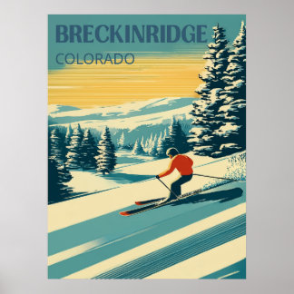 Modern Breckenridge Colorado Travel Poster