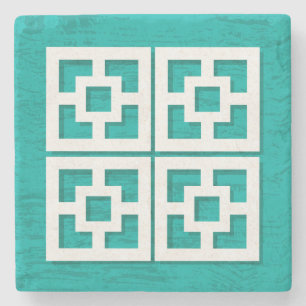 Modern Breeze Blocks Aqua Underlägg i mitten av år