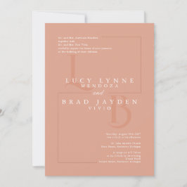 Modern brev bröllopsinbjudan Terracotta Inbjudningar