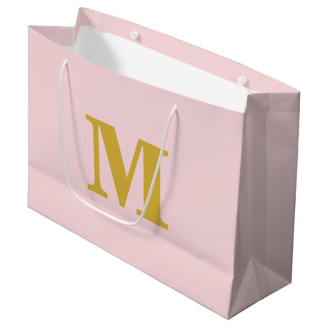 Modern Brev-monogram för  Rosa och Guld (Framsidan Vinklad)