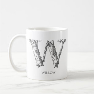 Modern Brev W Monogram Namn Kaffemugg