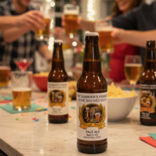 Modern Brewery Anpassningsbar Craft Beer Watercolo Ölflaska Etikett