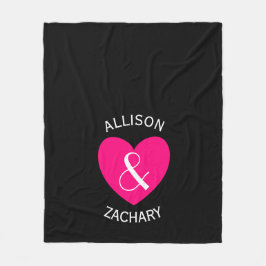 Modern Bride and Groom Rosa Heart Z03 Fleecefilt