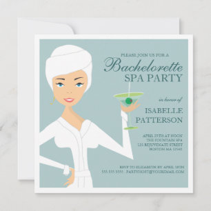 Modern Bride Bachelorette Spa Party-inbjudan Inbjudningar