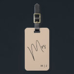 Modern Bride | Beige   Black Script Bagagebricka<br><div class="desc">Visa ditt pride med personligens perfekt för målbröllop.</div>