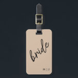 Modern Bride | Beige   Black Script Bagagebricka<br><div class="desc">Visa ditt pride med personligens perfekt för målbröllop.</div>