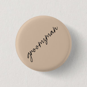 Modern Bride   Beige + Black Script Knapp