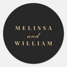 Modern bride Groom Namn Typography Sticker Seal Runt Klistermärke