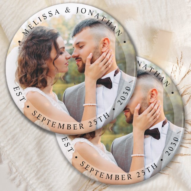 Modern Bride Groom Simple Photo Bröllop Magnet (Skapare uppladdad)