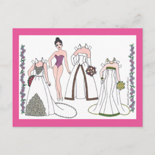 Modern Bride III Pappersdocka Postkort Vykort