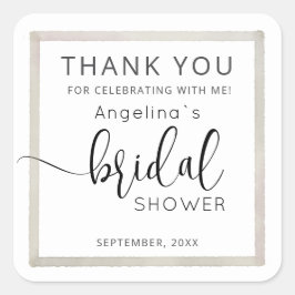 Modern Bride Shower Gift Tags Fyrkantigt Klistermärke