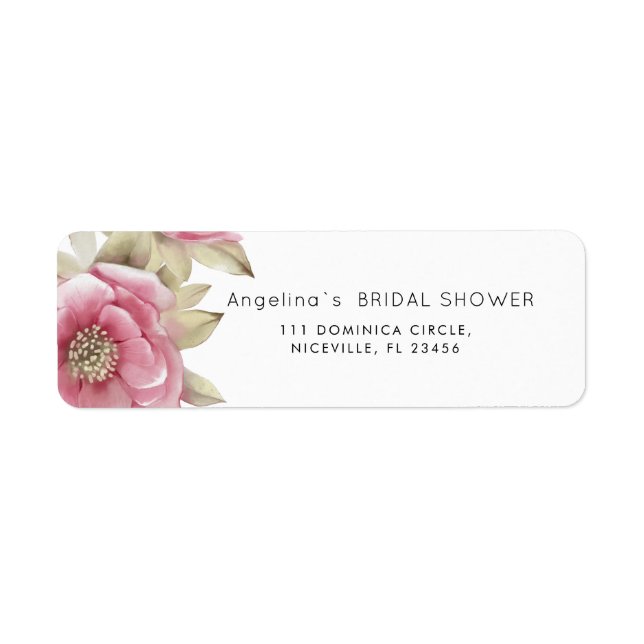 Modern Bride Shower Sticker  Returadress Etikett (Framsidan)