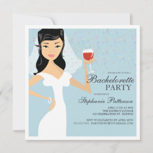 Modern Bride Vin Bachelorette-partiets inbjudan