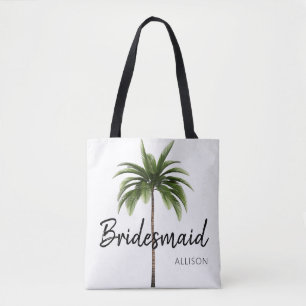 Modern Bridesmaid Beach Wedding Handflatan Träd Mo Tygkasse