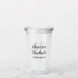 Modern Bridesmaid Bridal Party Gifts Take Away Mugg<br><div class="desc">This sleek acrylic tumbler makes the perfect your bridal party or bridesmaid gift. Featuring a clear design with a secure lid and straw, it’s a fun and practical keepsake your bridal party will love and perfect for on-the-go hydration and a sweet reminder of your special day. This tumbler is a...</div>