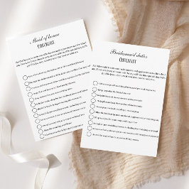 Modern Bridesmaid-kontrollista, party info Inbjudningar