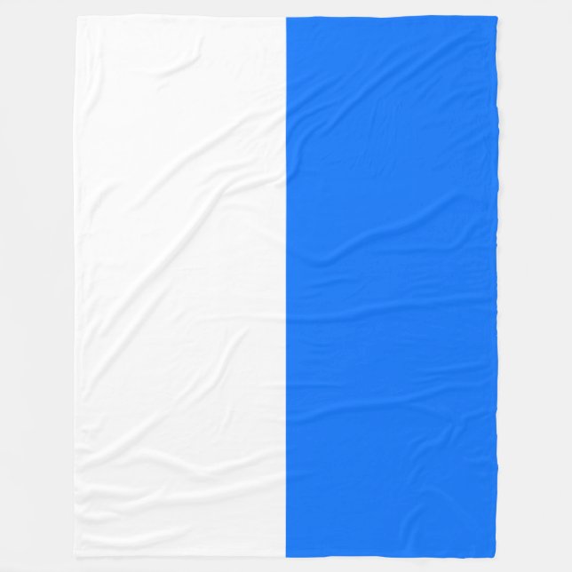 Modern Bright Blue White Seamless Färg Block Fleecefilt (Framsidan)