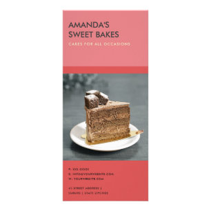 MODERN BRIGHT BOLD RED ROSA BAKERY PRIS SERVICE REKLAMKORT