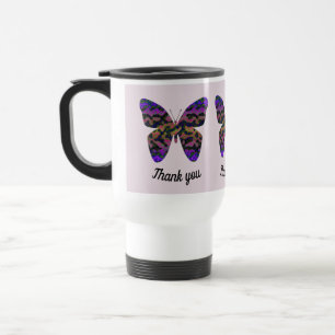 Modern Bright Butterfly för tack-uppskattning Resemugg
