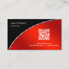 Modern Bright Crimson QR Elegant Professionell Visitkort