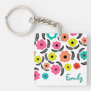 Modern Bright Flowers and Black Löv Personlig