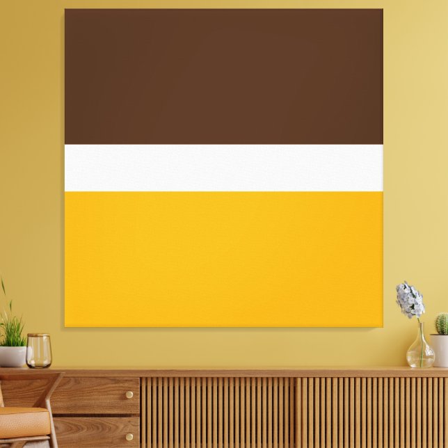Modern Bright Golden Gult Brown Färg block Canvastryck (Insitu (Vardagsrum))