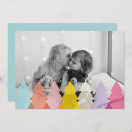 Modern Bright Julgranar Photo Julkort