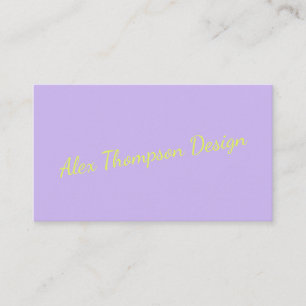 Modern Bright Lavender Chartreuse-skript Visitkort