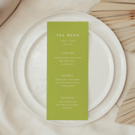 Modern Bright Lime Green Wedding Meny