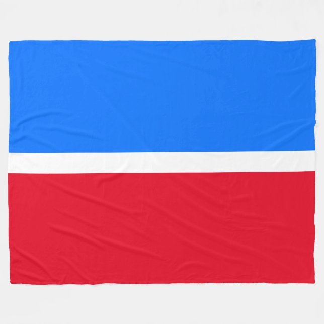 Modern Bright Nautical Blue Bold Red White Rand Fleecefilt (Framsidan (Horisontell))