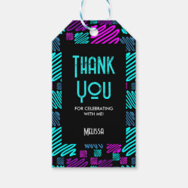 Modern Bright Neon Geometric Mönster Tack Presentetikett