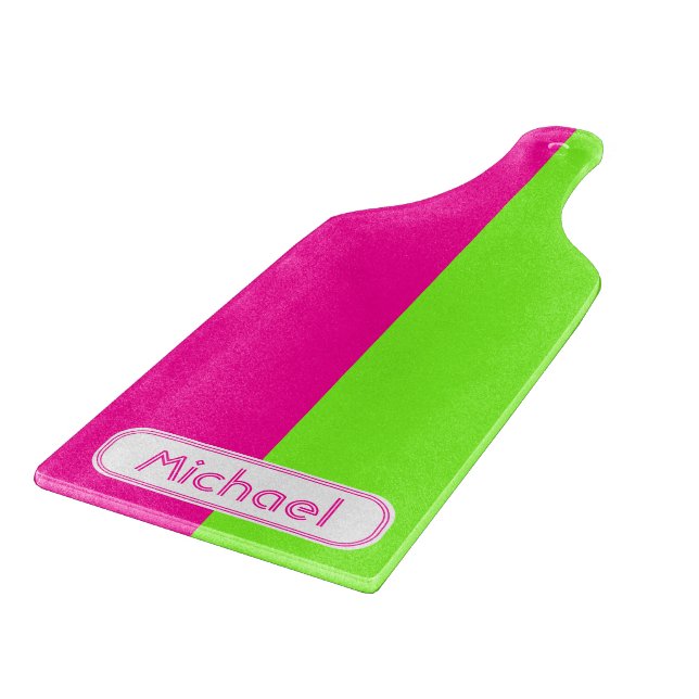 Modern Bright Neon Rosa Grönt Monogram (Hörn)