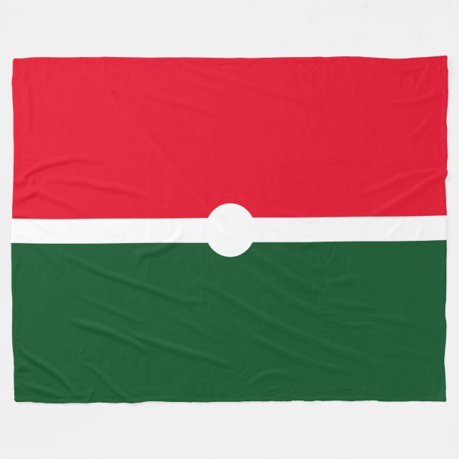 Modern Bright Red Forest Grönt White Färg Block Fleecefilt (Framsidan (Horisontell))