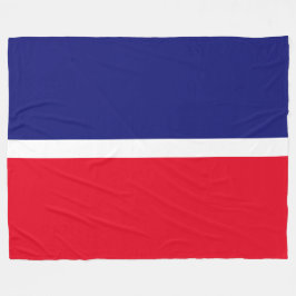 Modern Bright Red White Navy Blue Färg Block Fleecefilt