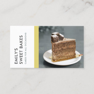 MODERN BRIGHT ROLIGT GULT BAKERY CHEF FOTO VISITKORT