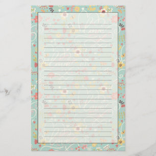 Modern Bright Romantiska Mönster Brevpapper